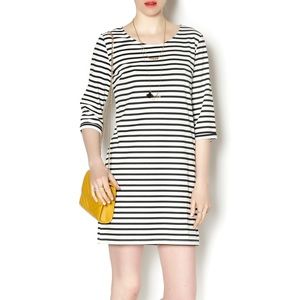 *EUC* Ellison - Striped 3/4 Sleeve Black & White Striped Shift Dress - L